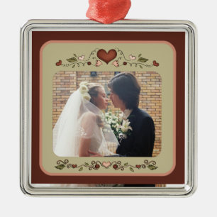 Blooming Hearts Customisable Photo Ornament