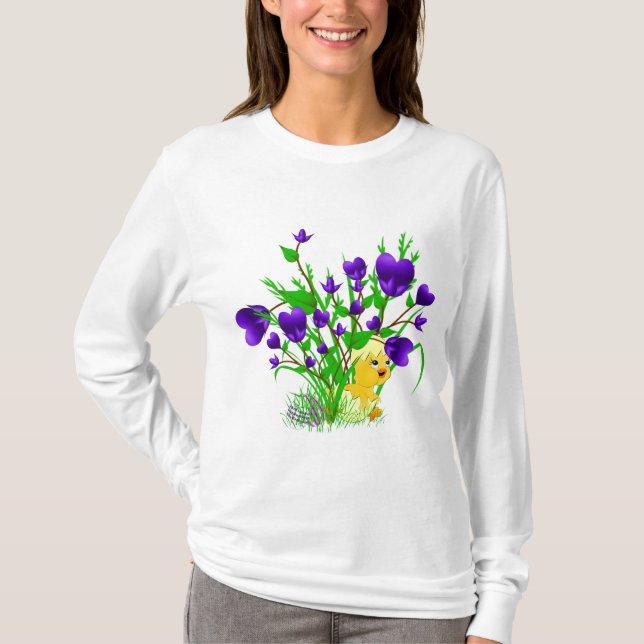 Blooming Hearts Easter Chick Shirt (Front)