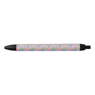 Blooming Hydrangea Cottagecore Pink Watering Cans  Black Ink Pen