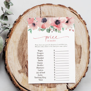 Blooming in Love Baby Shower Price Is Right Game Advice Card