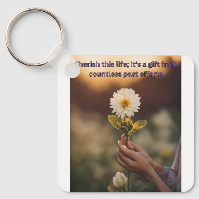 Blooming Inspiration: Square Keychain (Front)
