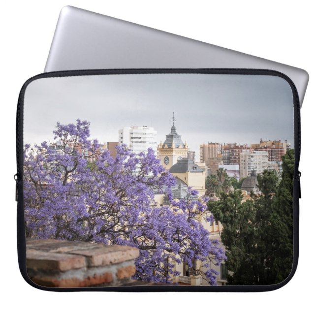 Blooming Jacaranda Tree Laptop Sleeve – Barcelona  (Front)