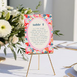 Blooming Joy Bold Bright Floral Table No Seating<br><div class="desc">This vibrant and playful wedding table number seating chart card features a burst of colour! Chic and fun fonts paired with a cheerful floral garden background make this a joy to add to your wedding day. The design duplicates on the reverse side. Pair with the Blooming Joy wedding invitation collection...</div>