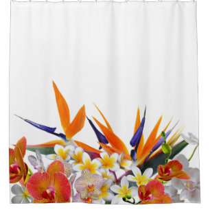 Blooming Joy-Tropical Flowers Shower Curtain