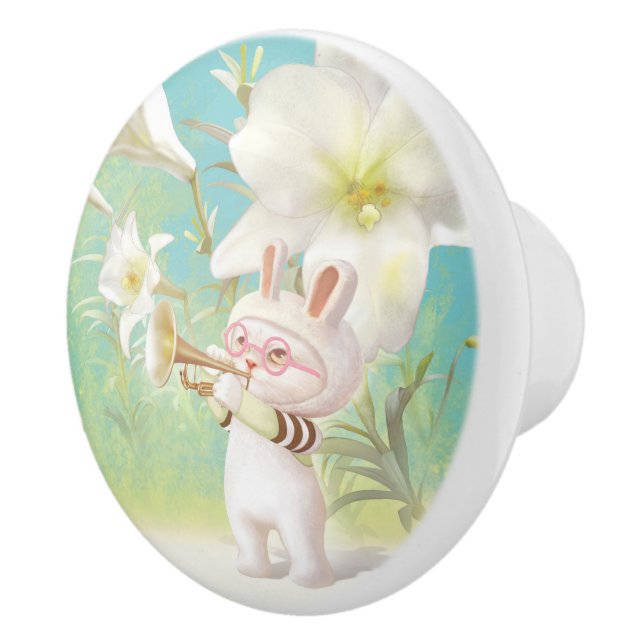 Blooming Lily Ceramic Knob (Right)