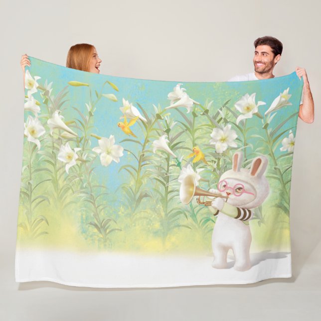 Blooming Lily Fleece Blanket (In Situ)