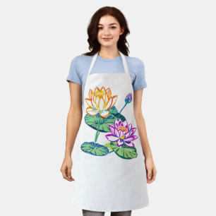 Blooming Lotus Flower Apron