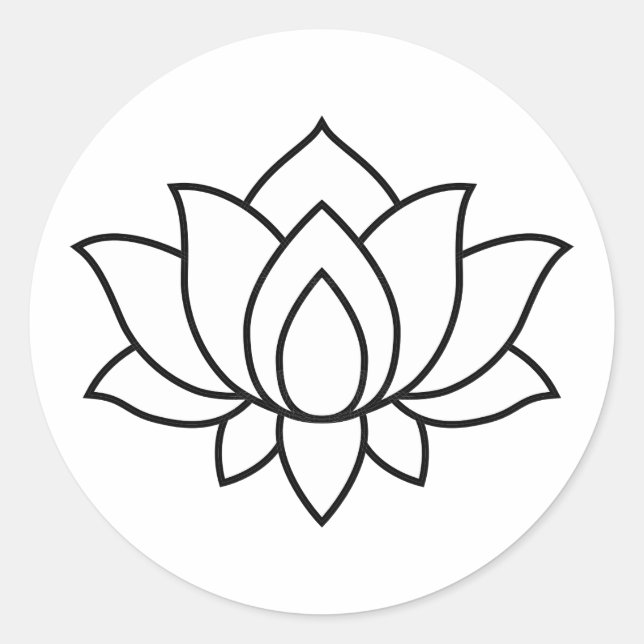 Blooming Lotus Flower symbol Classic Round Sticke Sticker (Front)