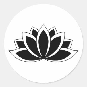 Blooming Lotus Flower symbol Classic Round Sticker