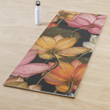 Blooming Lotus Water Lilies Black Exercise