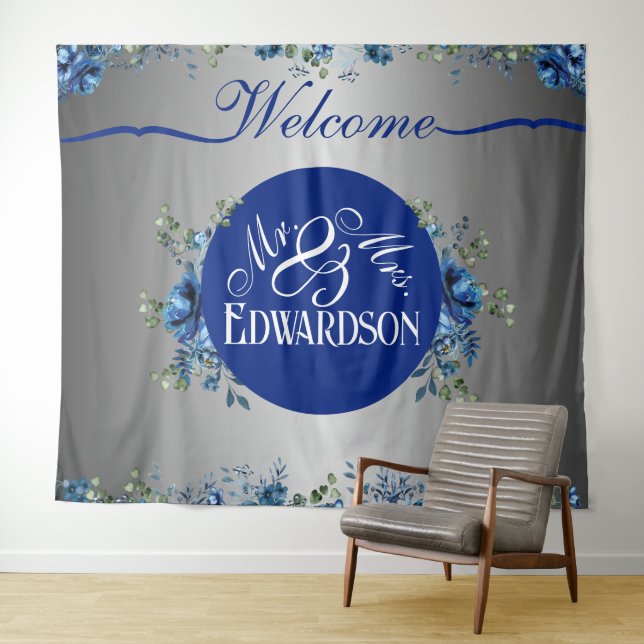 Blooming Love: A Floral Welcome to Our Wedding Tapestry (In Situ (Horizontal))