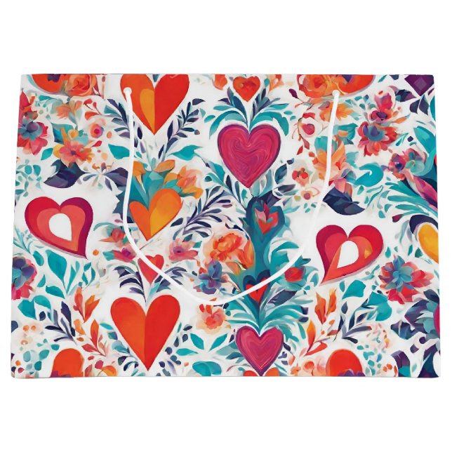 Blooming Love Affections Valentines Day Gift Bag (Front)