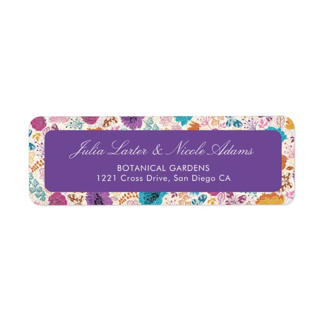 Blooming Love Floral Romantic Pink Purple Wedding (Front)