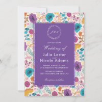 Blooming Love Floral Romantic Pink Purple Wedding