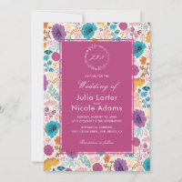 Blooming Love Floral Romantic Pink Purple Wedding