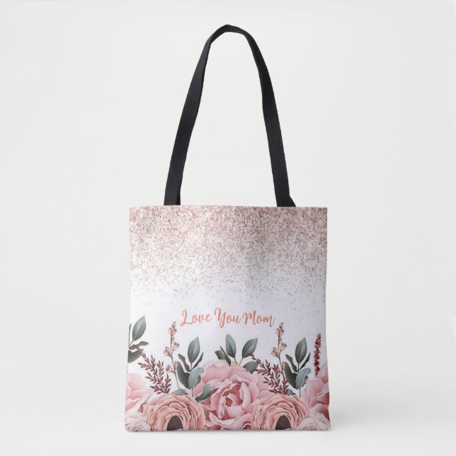 Blooming Love for Mum: Floral Tote Bag (Front)