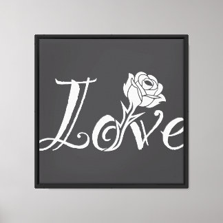 Blooming Love: Typography with a Floral Twist Canvas Print