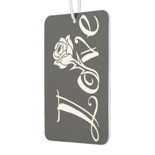 Blooming Love: Typography with a Floral Twist Car Air Freshener