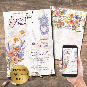 Blooming Lovely Romantic Floral Bridal Shower Invitation
