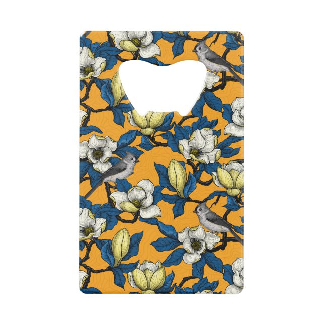 Blooming magnolia and titmouse bird 3 (Front)