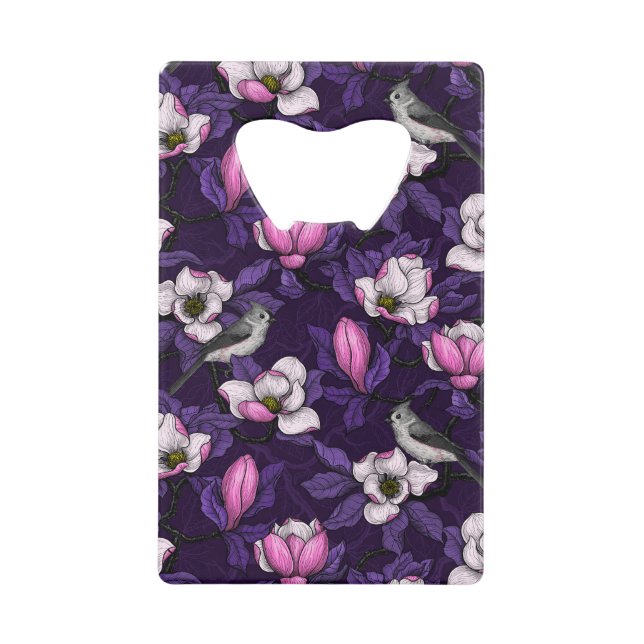 Blooming magnolia and titmouse bird 4 (Front)