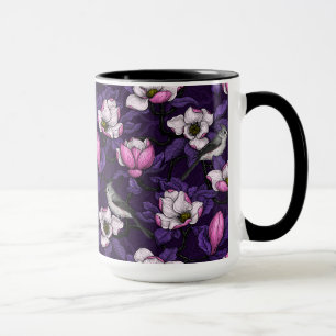 Blooming magnolia and titmouse bird 4 mug