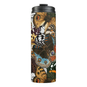 Blooming magnolia and titmouse bird 4 thermal tumbler