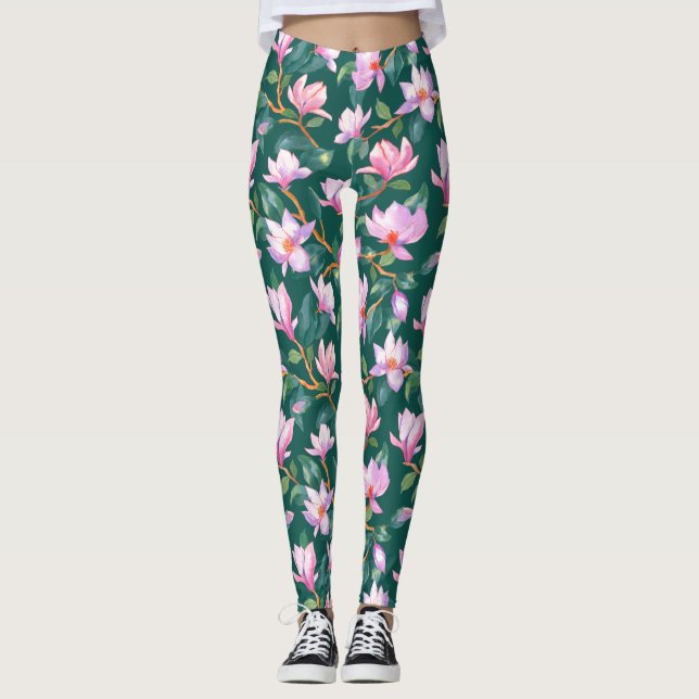 Blooming magnolia leggings (Front)