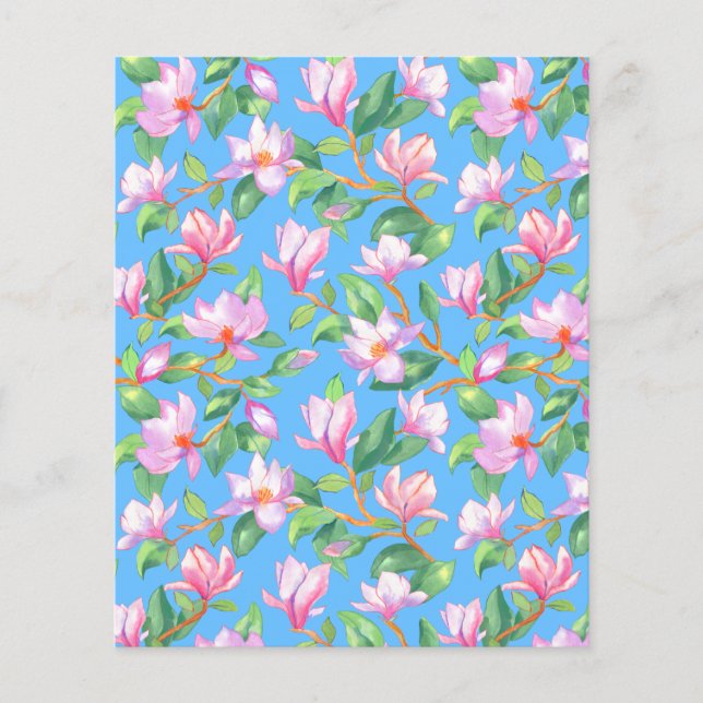 Blooming magnolia on sky blue (Front)