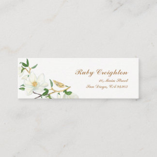 Blooming Magnolia watercolor Mini Business Card