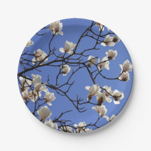 Blooming Magnolias Paper Plate