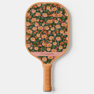 Blooming Meadow Flowers Custom Name Pickleball Paddle