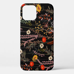 Blooming Meadow Flowers Hand Drawn iPhone 12 Case