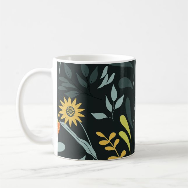 Blooming Meadow Trendy Seamless Design Coffee Mug (Left)