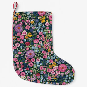 Blooming midsummer meadow seamless pattern. Plant Small Christmas Stocking