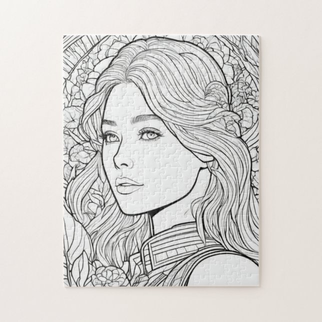 Blooming Muse – Colour Me Jigsaw Puzzle (Vertical)