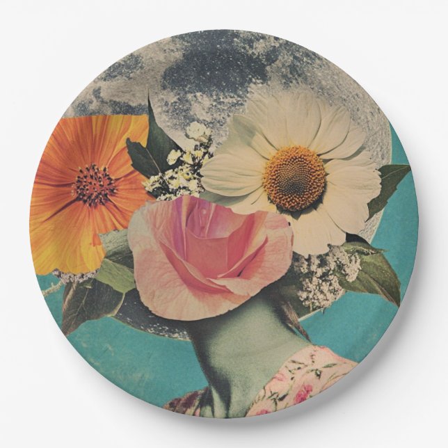 Blooming Mystery Under the Moon Paper Plate (Front)