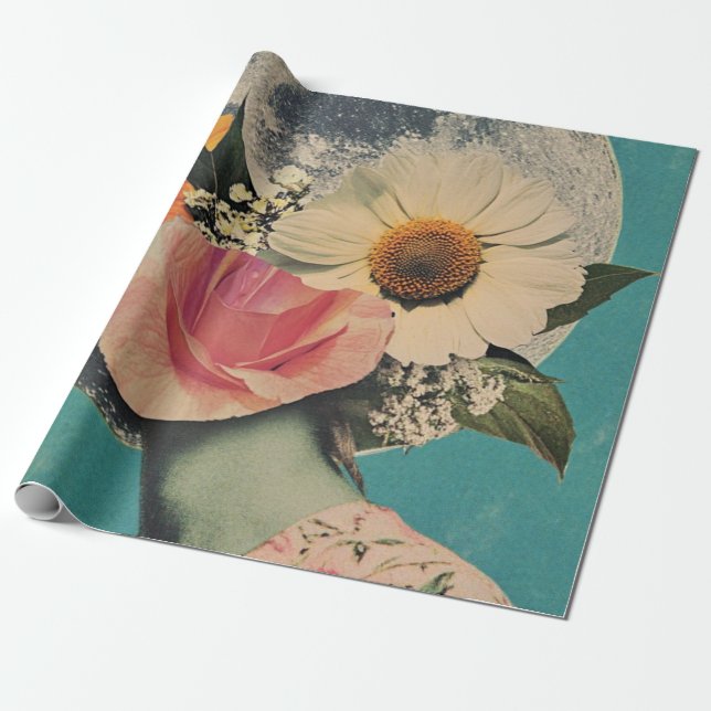Blooming Mystery Under the Moon Wrapping Paper (Unrolled)