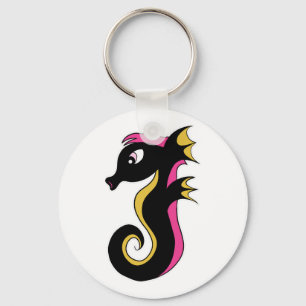 Blooming Neon Seahorse Key Ring