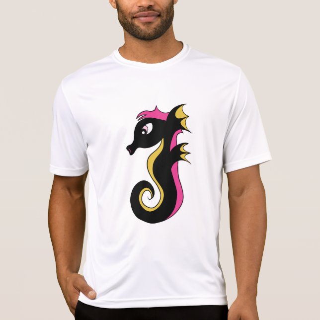 Blooming Neon Seahorse T-Shirt (Front)