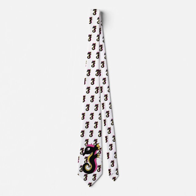Blooming Neon Seahorse Tie (Front)