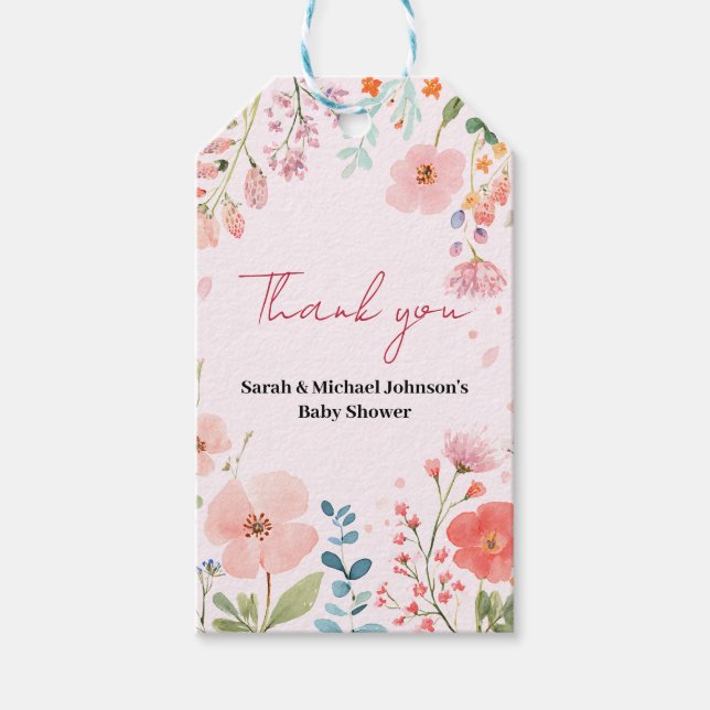 Blooming Path Baby Shower Gift Tags (Front)