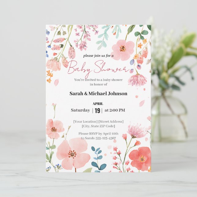 Blooming Path Baby Shower Invitation (Standing Front)