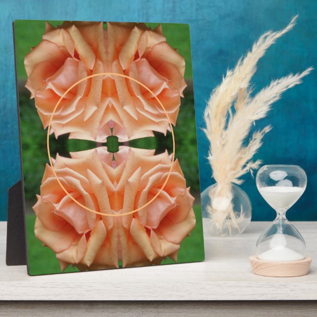 Blooming Peach Rose Create Your Own Photo Plaque (Side)