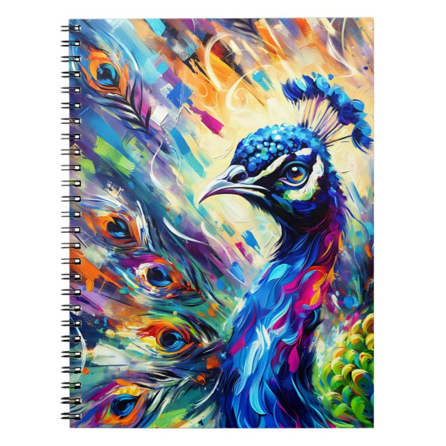 Blooming Peacock Harmony Notebook (Front)