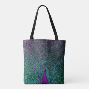 BLOOMING PEACOCK TOTE BAG
