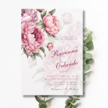 Blooming Peony Botanical Romance Art Wedding