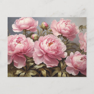 Blooming Peony Flowers  Postcard