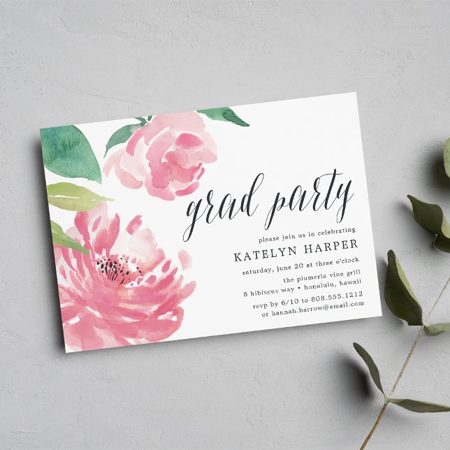 Blooming Peony | Graduation Party Invitation (Creator Uploaded)