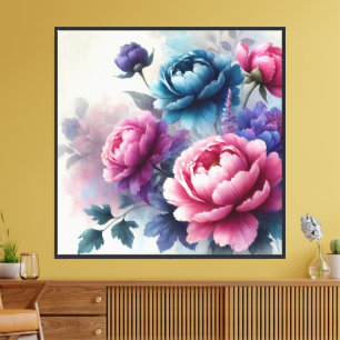 Blooming Peony Painting Floral Wall Art
